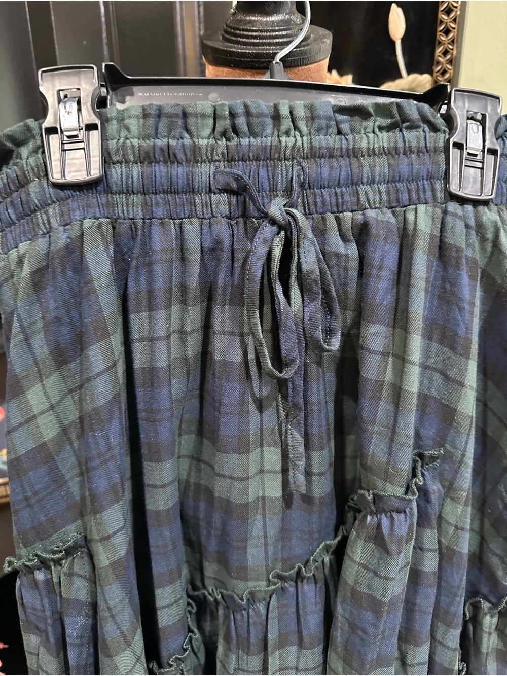 Scarlet Darkness Renaissance Plaid Maxi Skirt – Asymmetrical Hem – Size Small - Picture 3 of 9